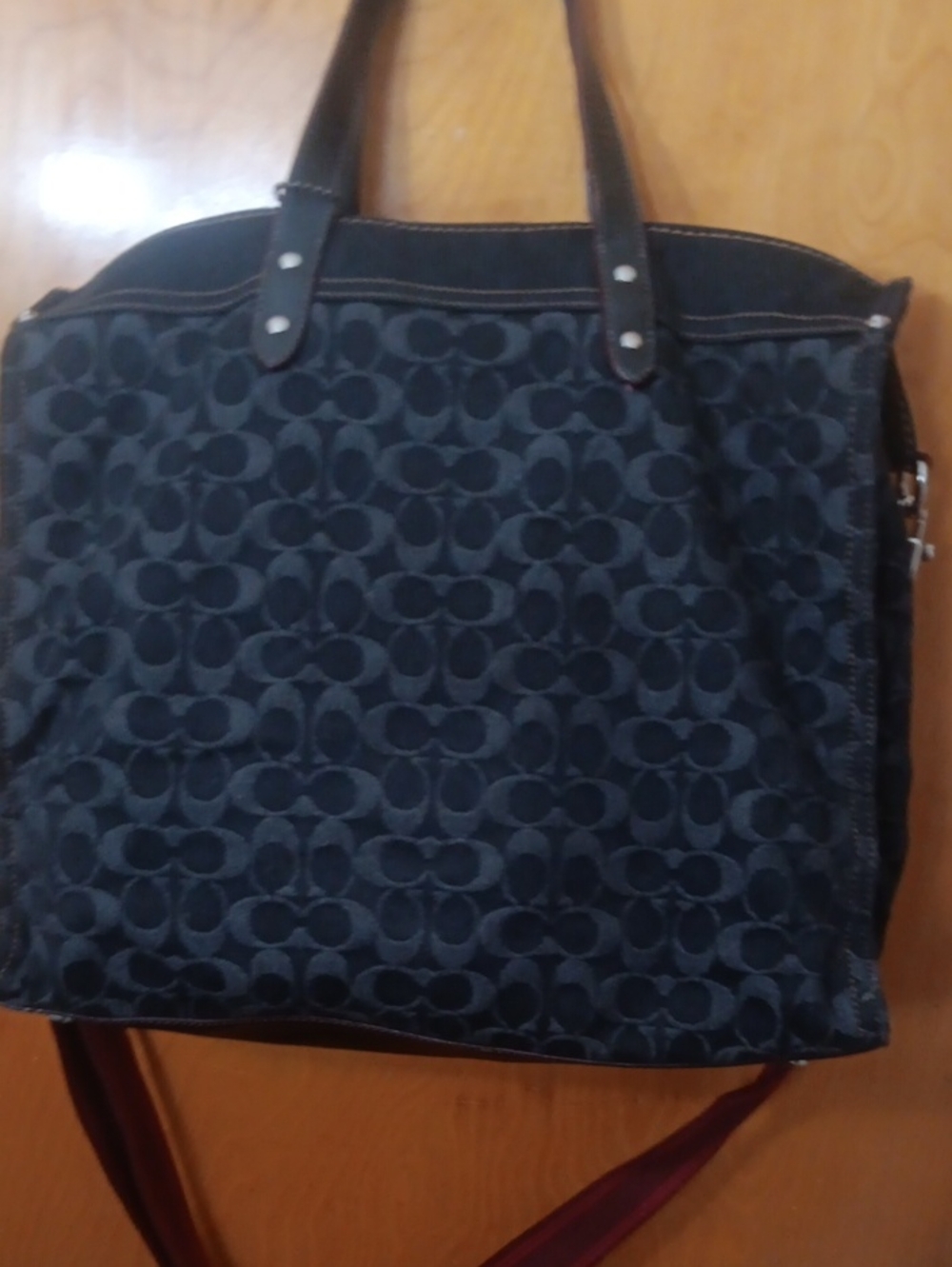 Coach Black Signature Jacquard Womens Tote Bag